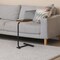 Space-Saving Narrow C-Shaped Bedside Table, Farmhouse Wood Grain Sofa Side End Table with Stable Metal Base